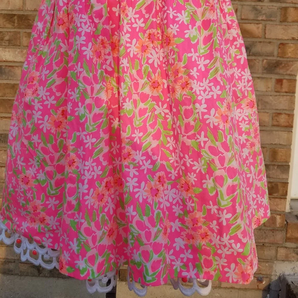 Lilly Pulitzer Cut Out Floral Sundress with Spagatti Straps Sz 8 - Picture 3 of 6